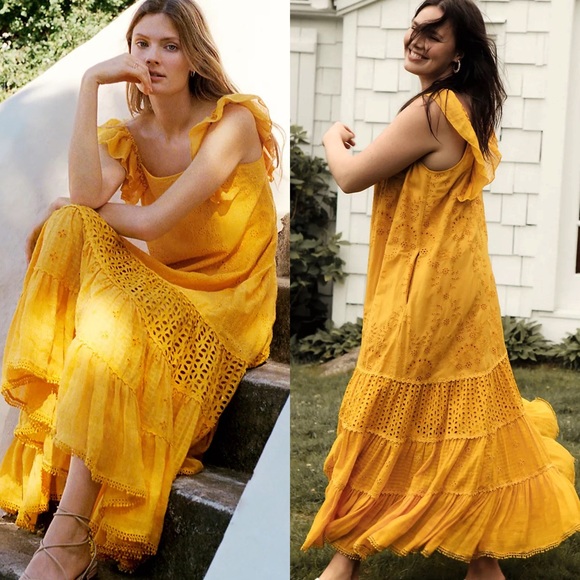 Anthropologie Fallon Eyelet Maxi Dress - Picture 9 of 16